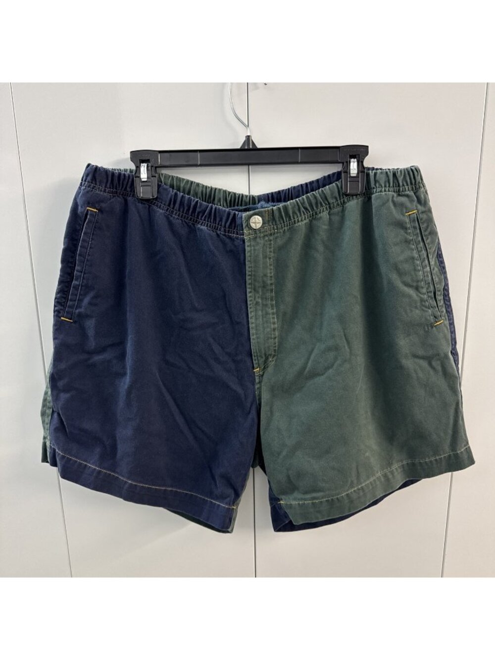 VTG 90's Nautica Colorblock Green Blue Trunks Shorts Baggy Size Large